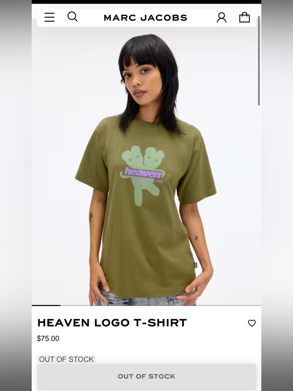NWT Marc Jacobs heaven logo T-shirt-green